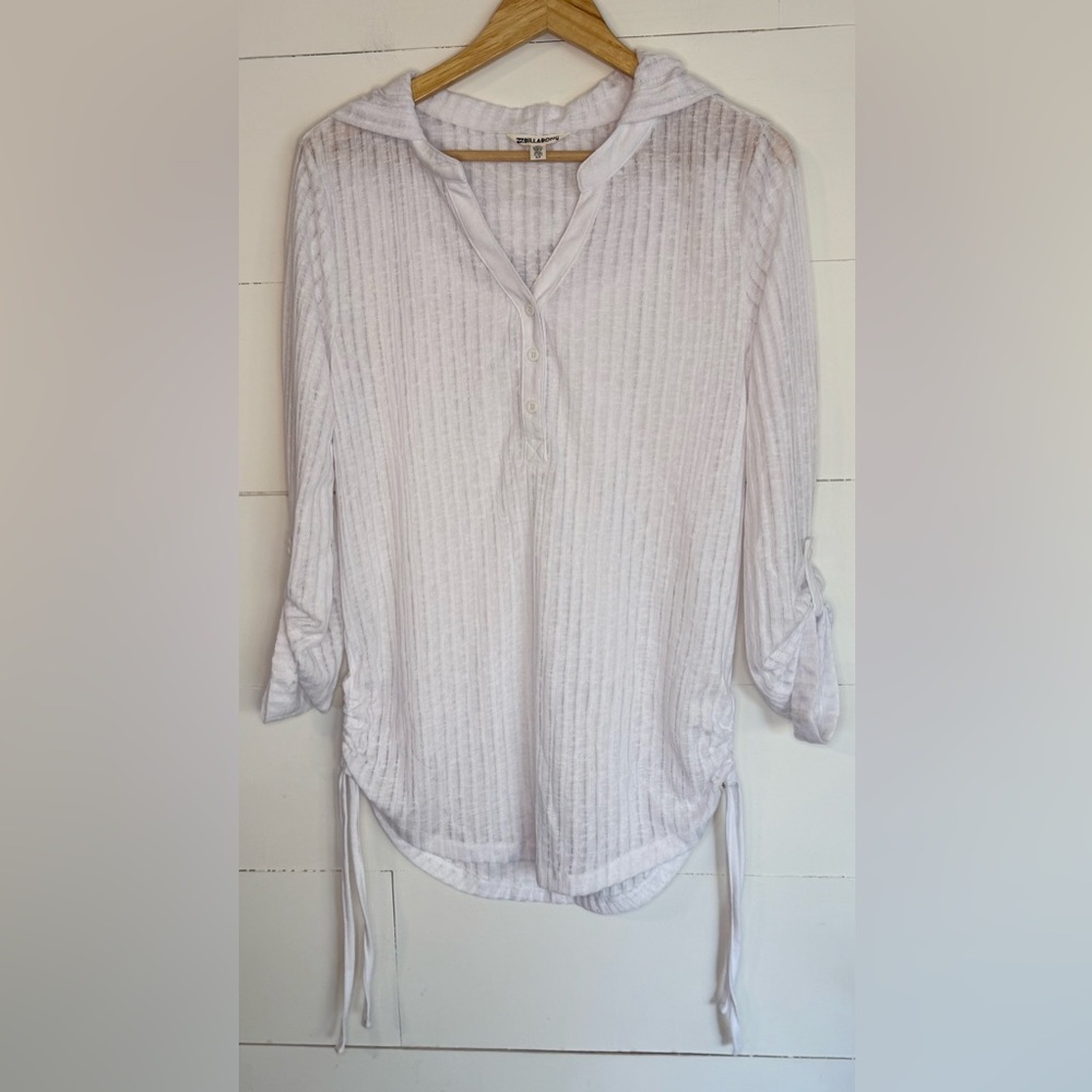 Billabong Textured White Swimsuit Cover Up Size S